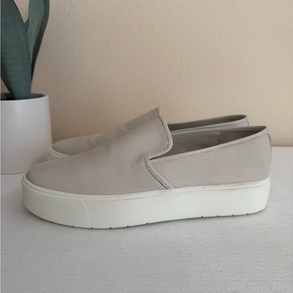 VINCE Light Gray Leather Slip-On Platform Casual
Sneakers - Picture 6 of 11